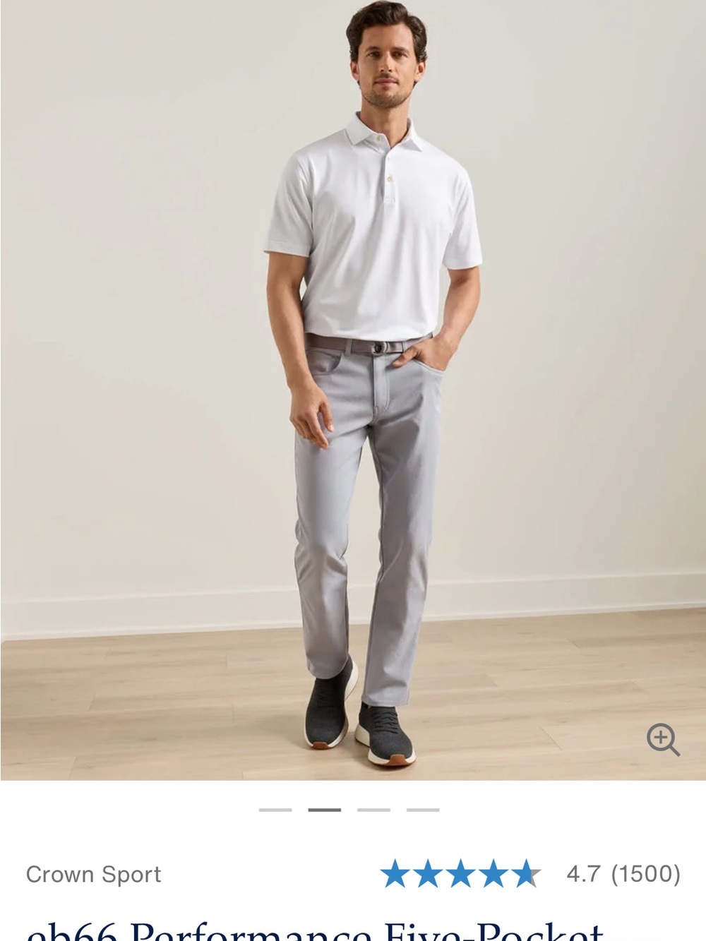 Like New 32 X 32 Peter Millar Light Gray Performance Five-Pocket Pants